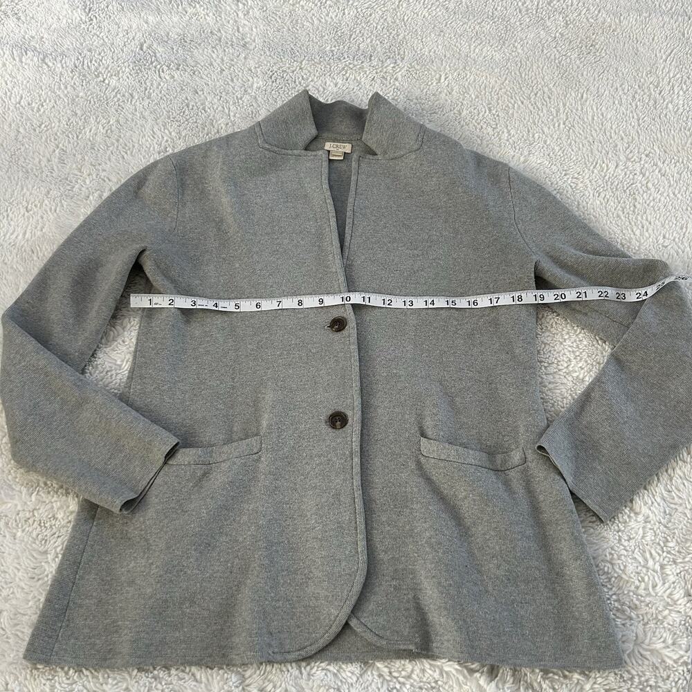 J Crew Womens Merino Wool Grey Blazer Sz M Cardigan Preppy Country Club Core - Picture 3 of 5